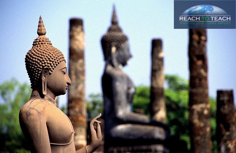 2 buddhastatues half-face view in thailand